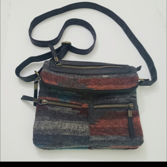 Casual Bag Fabric And Leather 13x13 Inch - Picture 8 of 8
